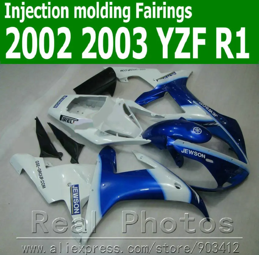 Комплект обтекателей для литья под давлением YAMAHA R1 2002 2003 синий белый черный