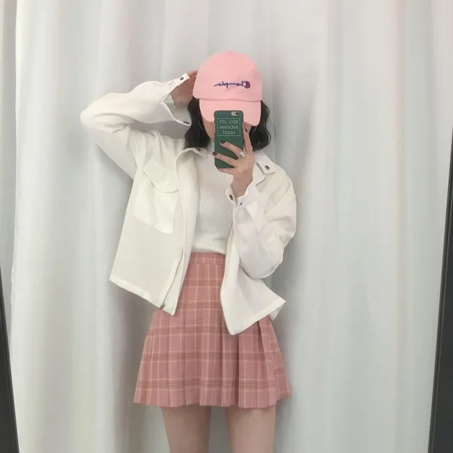Harajuku Skater skipers летняя новая Корейская Harajuku винтажная клетчатая плиссированная юбка женская s Kawaii юбка с высокой талией Женская одежда