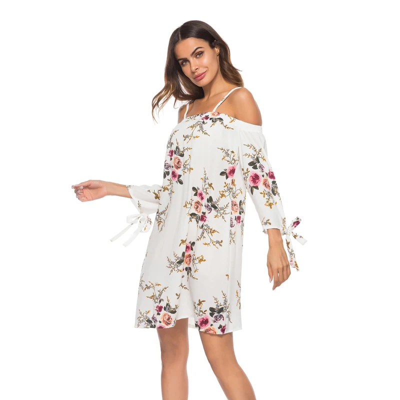 Платье GOPLUS женское пляжное стильное шифоновое платье с вырезом лодочкой и