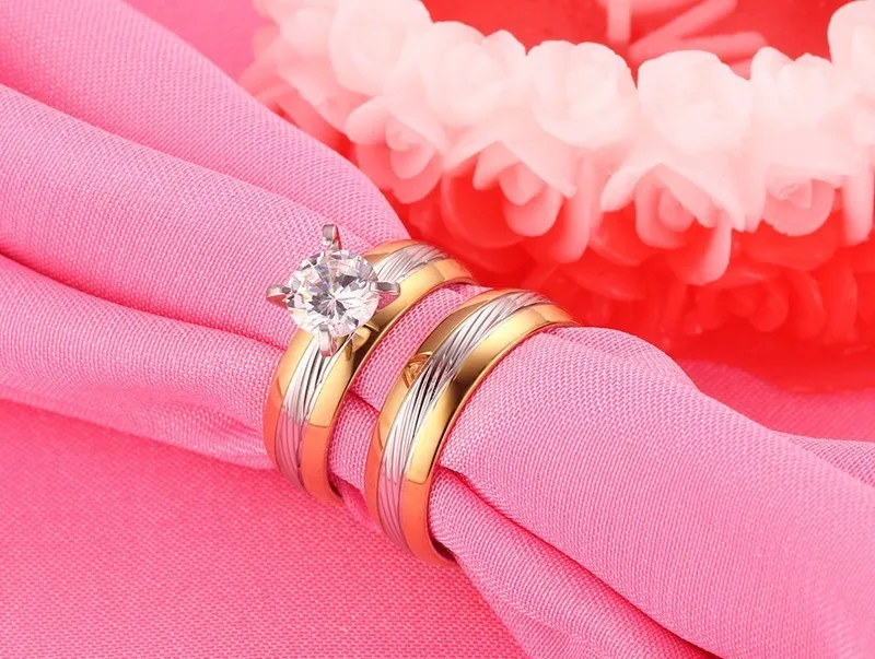 Его и ее обещание Любовь Пара Кольца Bling CZ Обручальные кольца для мужчин и женщин обручальные кольца День Святого Валентина anel anillo