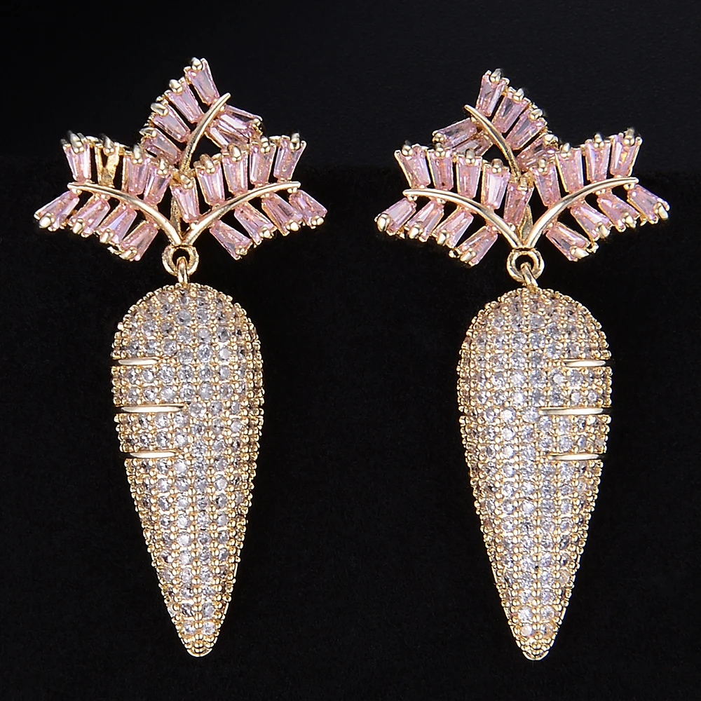 Missvikki Великолепная роскошь в форме редьки модная Ювелирная подвеска серьги