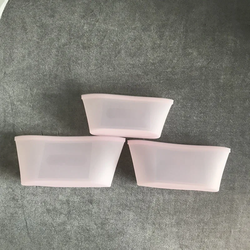 3pcs-Pink-Bowl Многоразовый силикон сумка для хранения продуктов питания контейнеры набор свежих мешков Ziplock морозильная камера уплотнения обертки упаковка для фруктов кухонный Органайзер - Цвет: 3pcs-Pink-Bowl