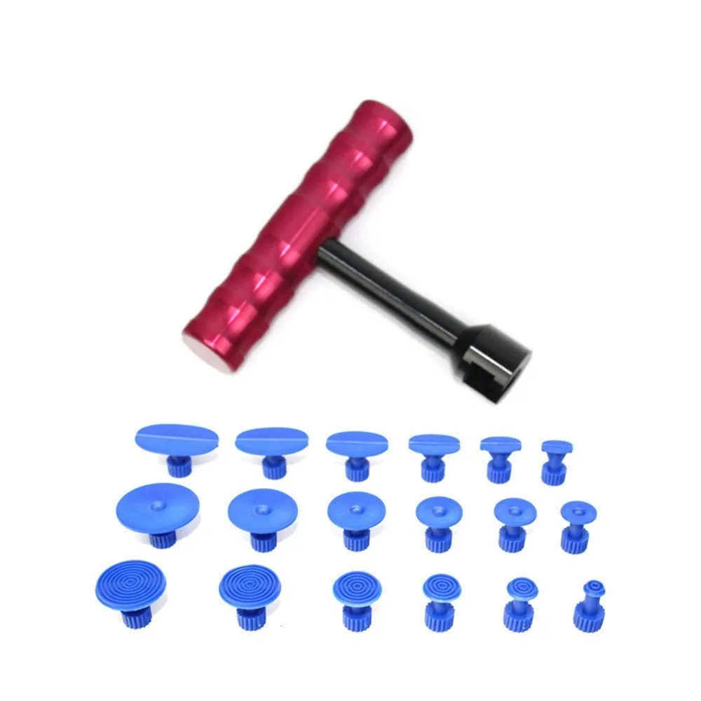 PDR инструменты Dent Puller Kit безболезненные Инструменты для ремонта вмятин удаление вмятин мини ручной подъемник маленький красный Т-образный ручной инструмент набор 19 шт