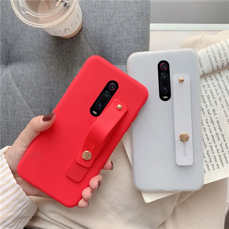 Wrist Strap Hand Band silicone case for xiaomi redmi note 7 6 pro 5 7 7A 6a K20 pro mi 9 8 a2 lite se a1 5x 9t stand back cover