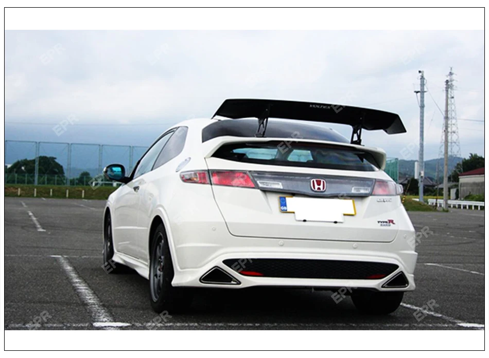Карбоновая Voltex задняя крыла для Civic FN2(2007-2011) Тип R углеродное волокно VTX GT Спойлер FN2 глянцевое волокно Багажник крыло обвес комплект