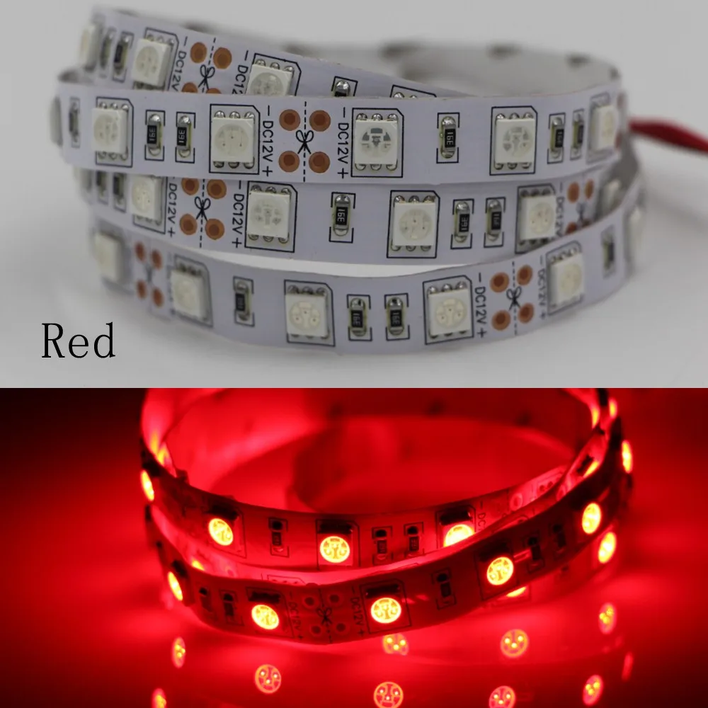 DC 12 в 1/2/3/4/5 м 5050 SMD RGB Светодиодные ленты светильник Водонепроницаемый гибкая светодиодная лента полоска светильник 60 светодиодный s/M Тира домашний декор, лампа для автомобиля