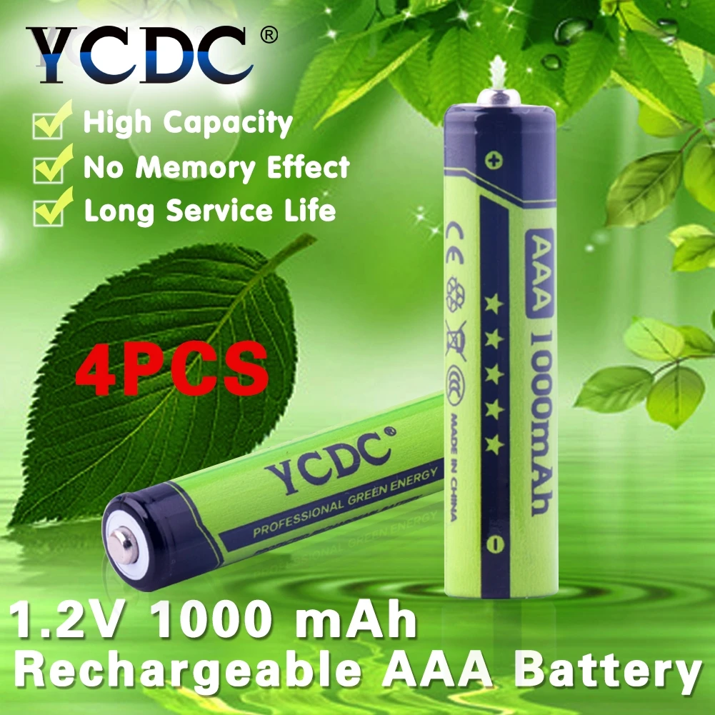 YCDC Лидер продаж! 4 шт YCDC 1,2 V AAA 1000 mAh ni-mh аккумуляторная батарея с батареей Helder Box EE6344