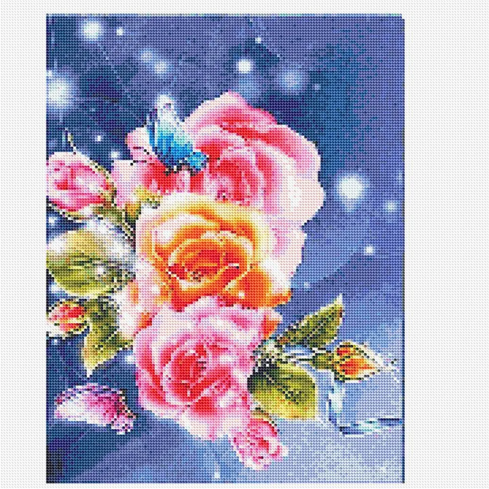 DIY Алмазная Картина Красивые цветы полная дрель кристалл искусство настенные