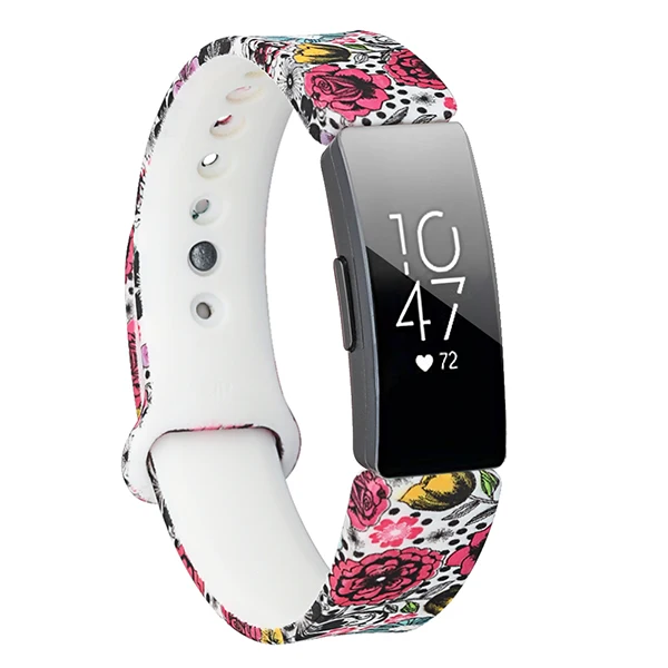 Flora Силиконовый ремешок для Fitbit Inspire HR Flora, цветной смарт-ремешок для Fitbit Inspire/Inspire HR, аксессуары, маленький Ларг - Цвет: Flora