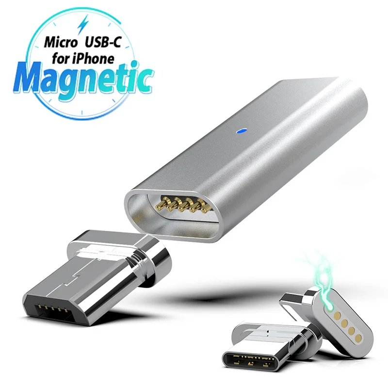 Адаптер с разъемом Micro Usb Type C для Huawei P20 Lite Nova 4 Xiaomi Mi 9 Iphone Xi 11 Pro 3 в 1 Магнитный
