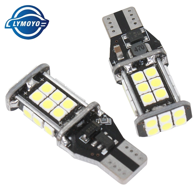 LYMOYO 2X W16W T15 Canbus автомобиля светодиодный фары 3030 24 SMD 6000 К авто ОШИБОК белый фонарь
