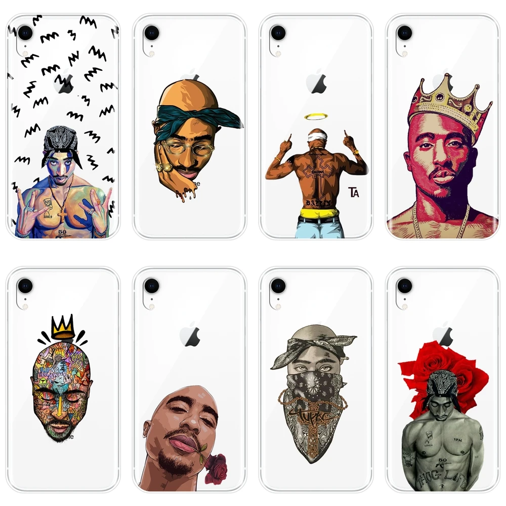 Задняя крышка Rapper Makaveli 2Pac Tupac для iPhone 6 S 7 8 X XR XS Max мягкий силиконовый чехол Plus