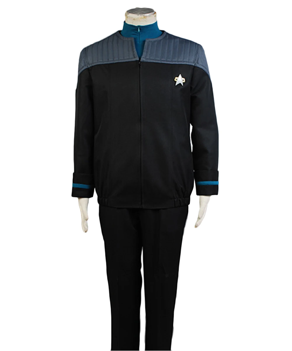 Звездный карнавальный костюм Trek NEM, Униформа, синяя куртка, костюм для взрослых на Хэллоуин, карнавальный костюм для мужчин и женщин, наряд