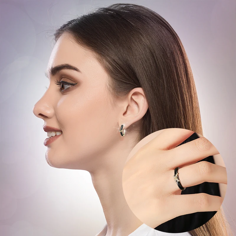 TUHE новый изысканный ювелирный комплект Бабочка с золотыми кристаллами черные