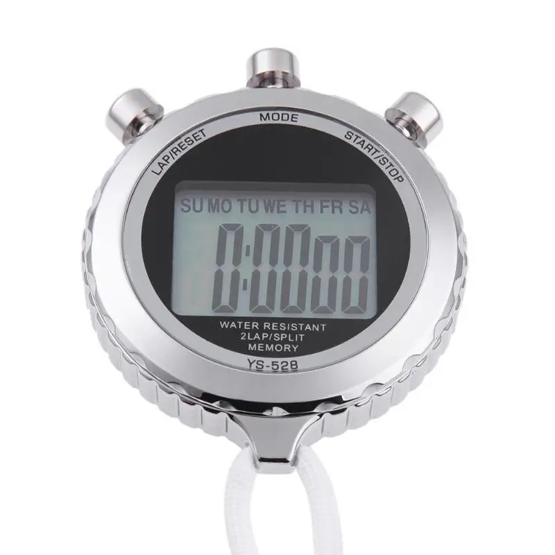 

Chronograph Metal Digital Timer Stopwatch Sports Counter Waterproof Handheld LCD Antimagnetic Stopwatch
