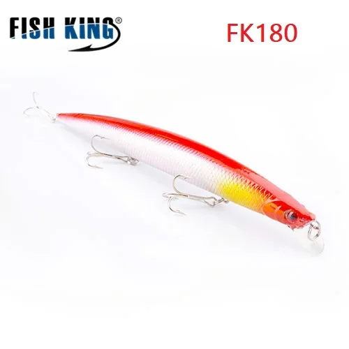 FISH KING, приманка для рыбалки, гольян, жесткая приманка, воблер, приманка для окуня, плавающая приманка, аксессуары для рыбалки, 3D, для глаз, медленная плавающая заглушка, Topwater711 - Цвет: FK180-008