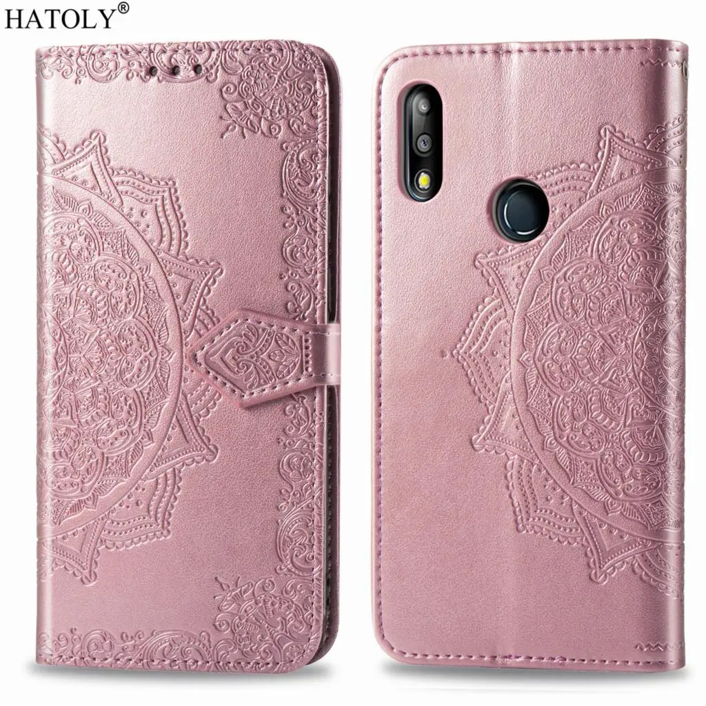 For Cover Asus Zenfone Max Pro M2 ZB631KL Case Embossed Printed Leather Wallet Flip Silicone Phone Bag | Мобильные телефоны и