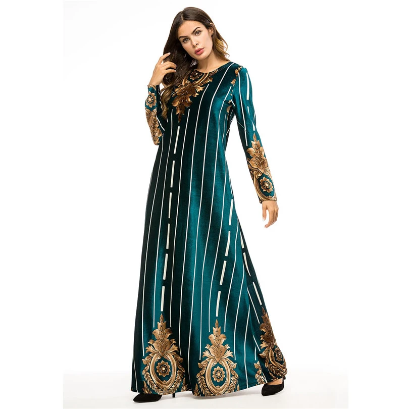 Турецкая мусульманская одежда для женщин 7323 abaya2018 Дубай женские длинные