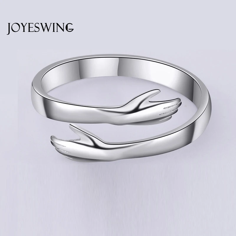 JOYESWING Fashion New Design Charms Hugging Hands Rings for Lovers' Engagement Wedding Jewelry Open Finger Women Femme | Украшения и