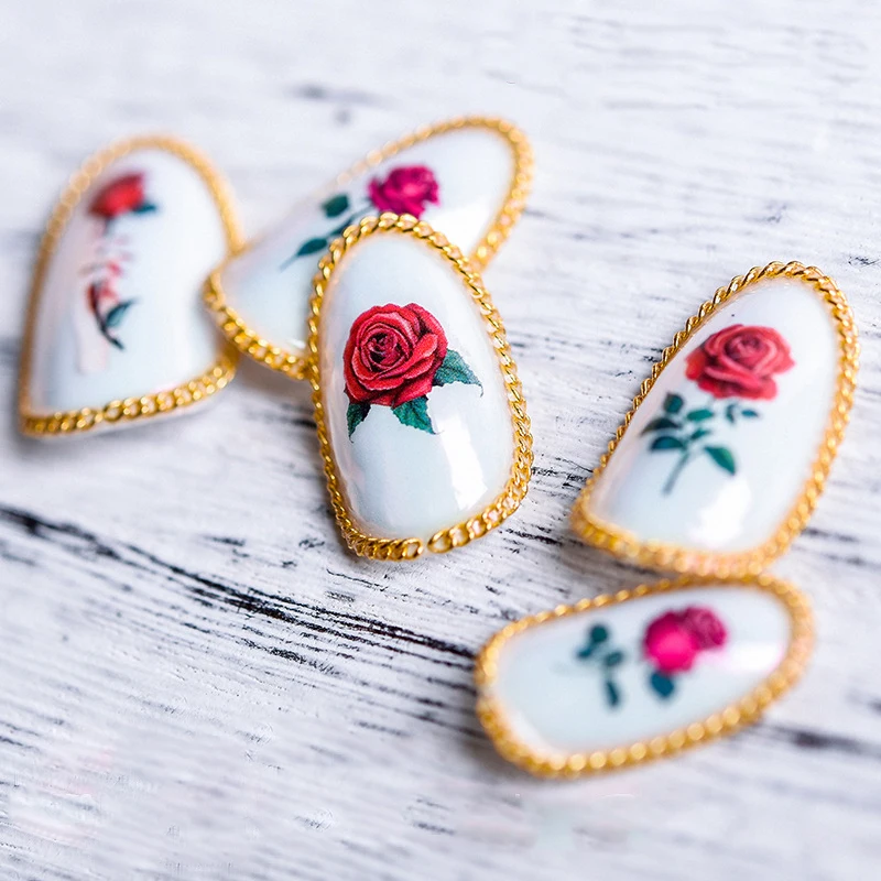 1 лист NailMAD Роза наклейка с цветком для ногтей Наоми стикеры 3D на ногти Nail Art Руки