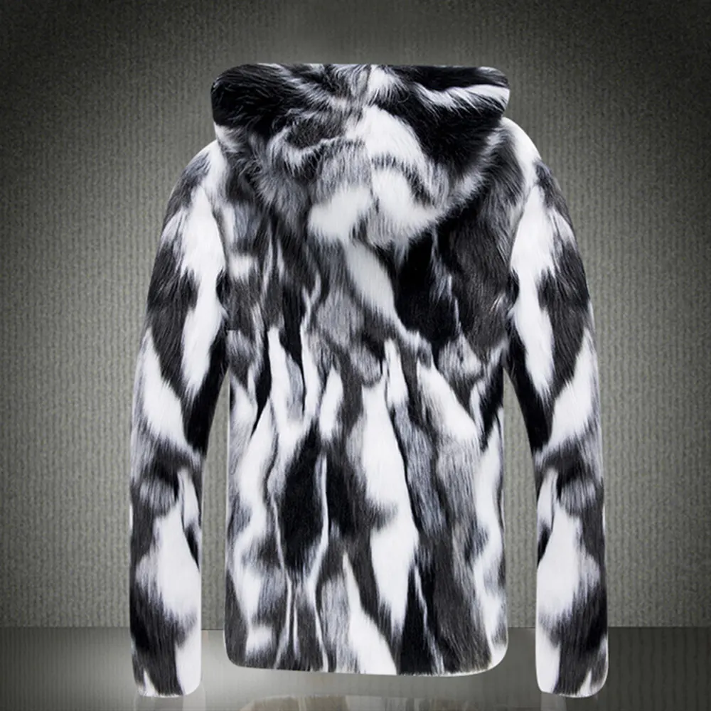 Мужская куртка с искусственным мехом толстая кожаная ветровка лисьим большие