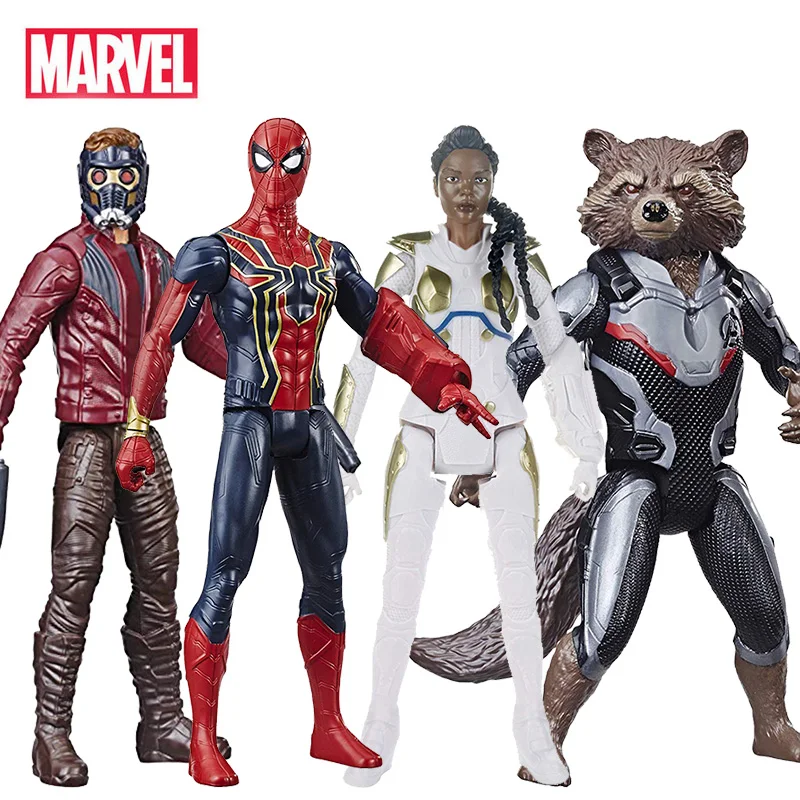 Marvel Мстители эндшпиль стражи Галактики Человек-паук Валькирия звезда-Лорд ракета енот фигурка игрушка для детей