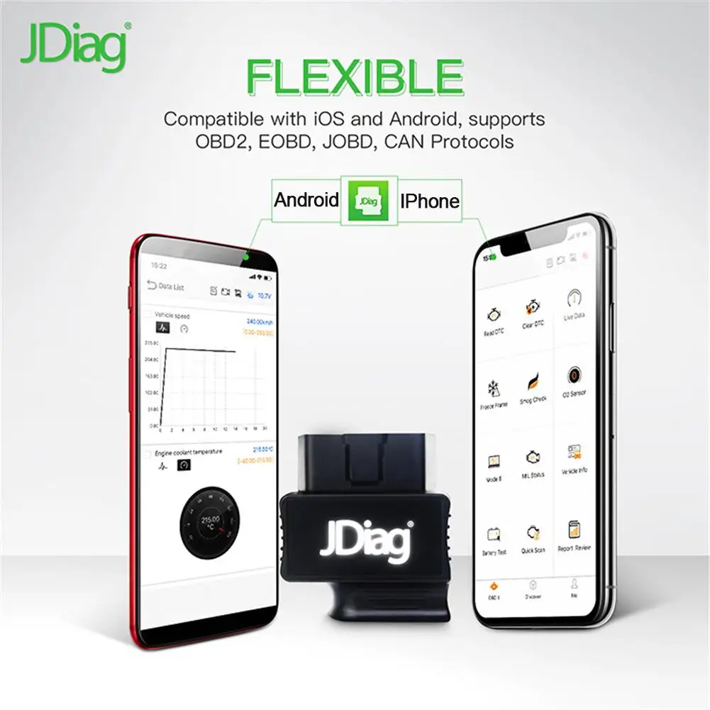 Bluetooth 4 0 умный голосовой OBDII OBD2 читатель кода диагностического инструмента для IOS