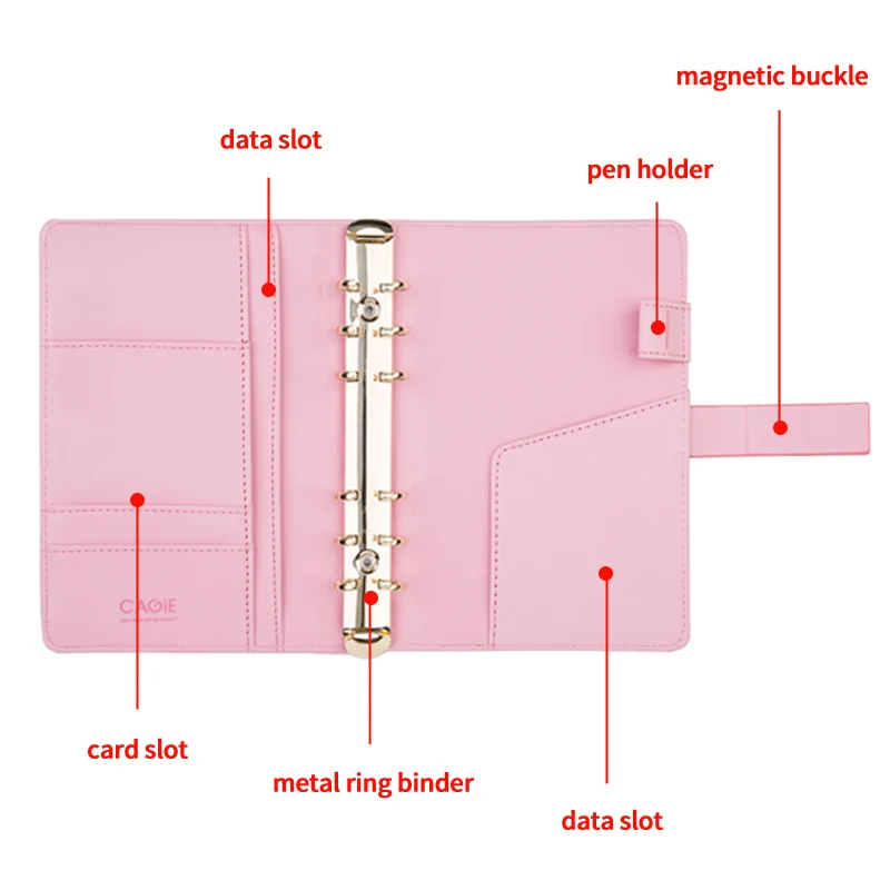 Kawaii Макарон дневник портфель a6 Кольцо Связующего notebook карман Журнал Дневник