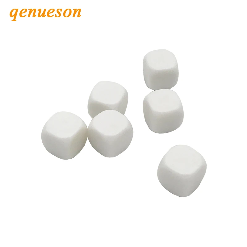

10Pcs/Lot 20mm Blank Dice White Rounded Corner D6 Can Write White Blank Dice Board Games Creative Children Teching DIY Dice Sets