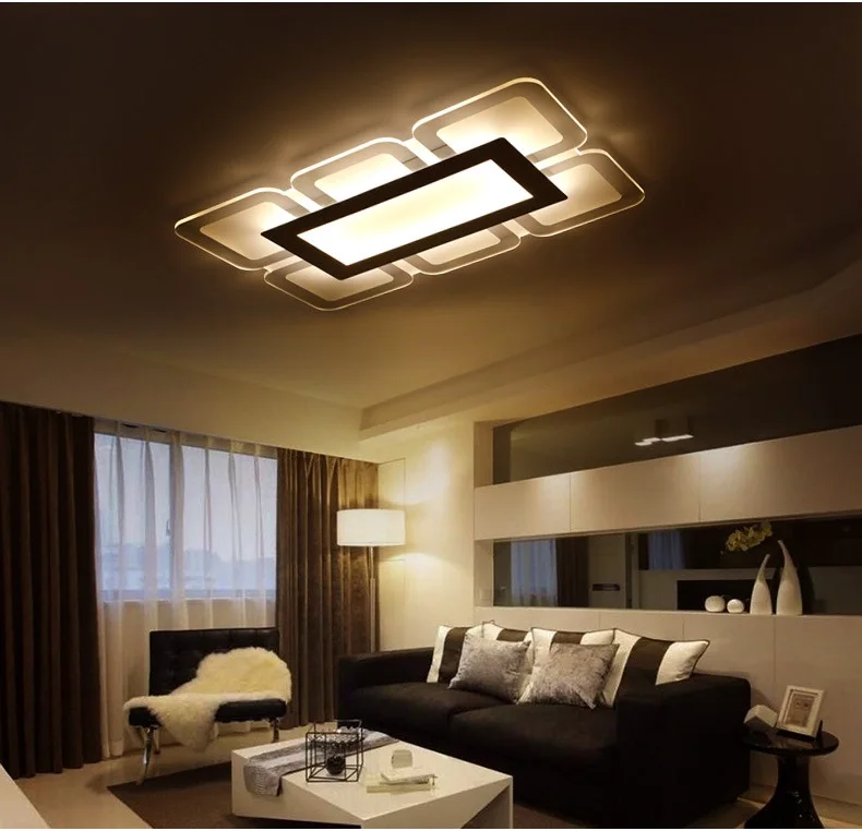 Ультра тонкий светодиодный новый акриловый прямоугольный потолочный светильник