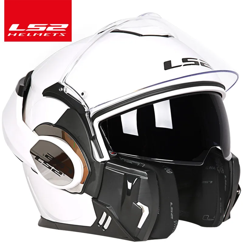 LS2 FF399 откидной шлем с двойными линзами мотоциклетные шлемы ls2 задний somersault|helmet