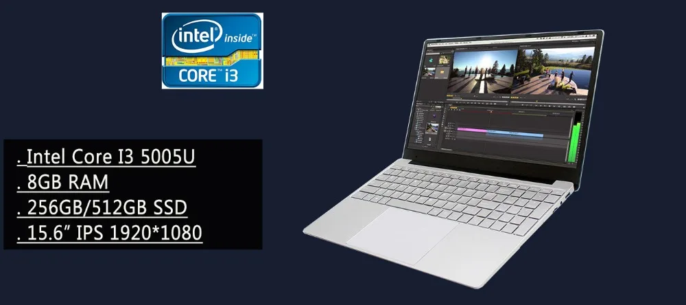 15,6 Core I3 5005U 8 ГБ ОЗУ 256 ГБ SSD 15,6 дюймов 1920*1080 ips HD экран с подсветкой КБ Windows 10 игровой ноутбук