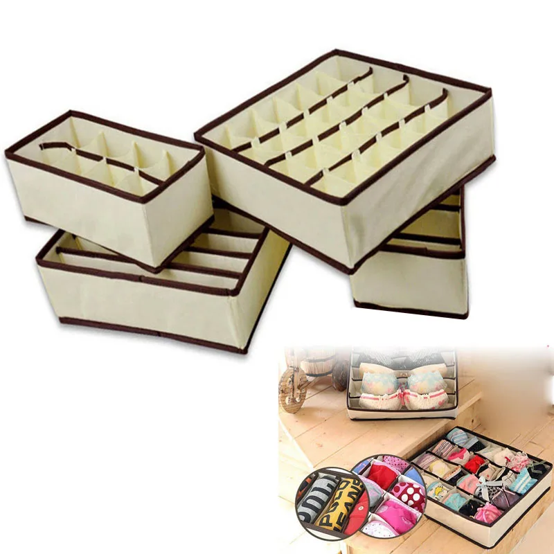 4 шт. коробка для хранения нижнего белья носков и трусов|storage drawers|set boxset clothes |