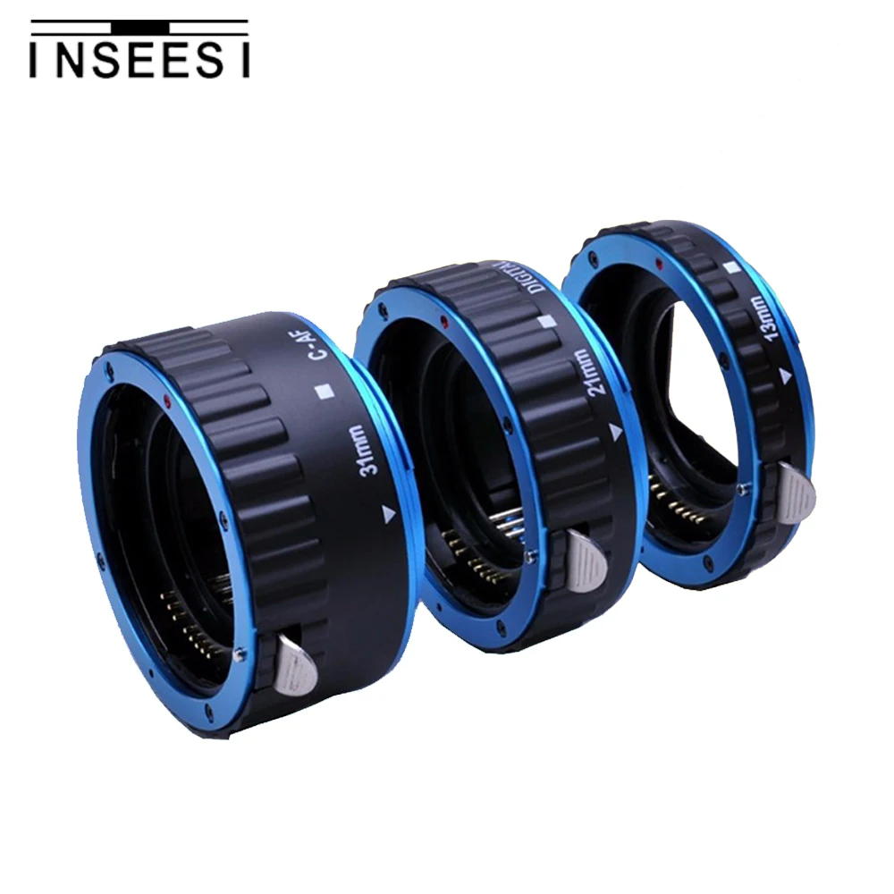 Синее металлическое Крепление с автофокусом AF макро Удлинительное Кольцо для
