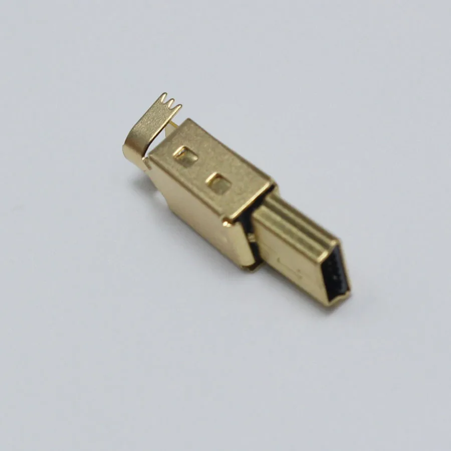 2 комплекта мини-usb 5PIN тип сварки штекер Позолоченные разъемы 4P USB Хвостовая розетка 3 в 1 DIY адаптер