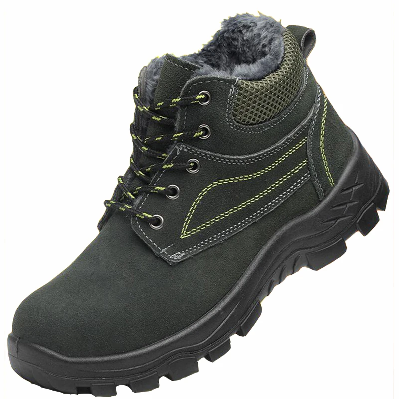 Мужские модные ботинки большого размера со стальным носком хлопковая Безопасная