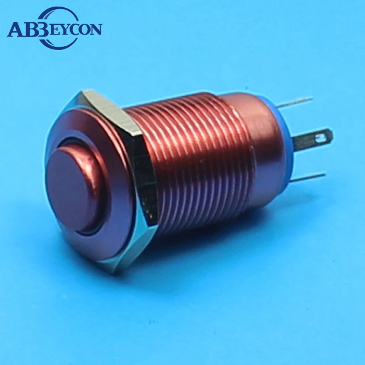 TY 1645Z red/pink 16mm High round 12VDC ring LED illuminated metal pushbutton latching switch | Обустройство дома