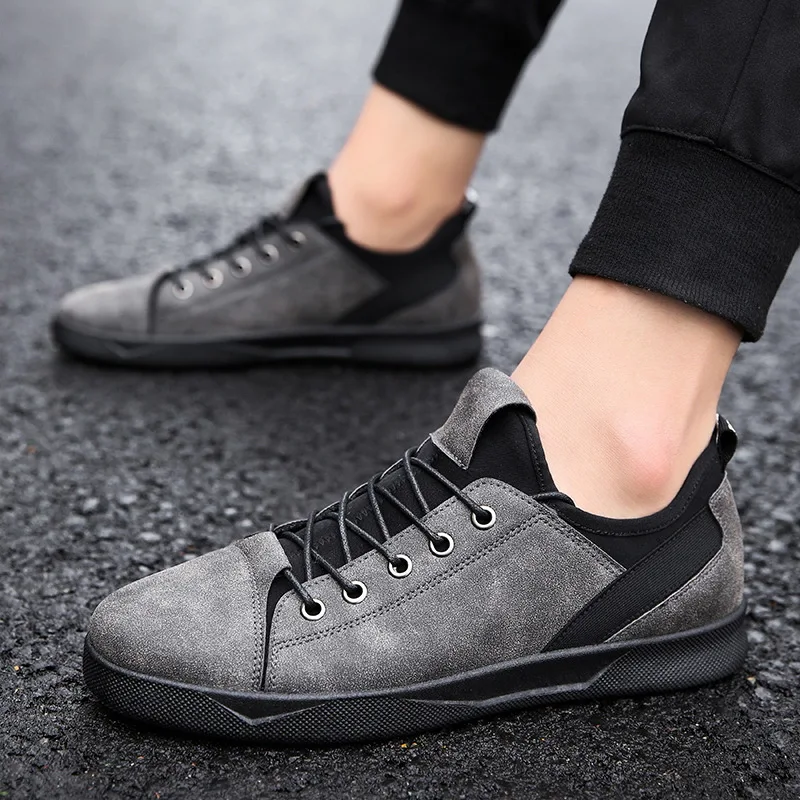 Man Autumn Leisure Shoes Fashion Sneakers 2019 Casual Men PU Leather Student Trainers Chaussure Homme | Обувь