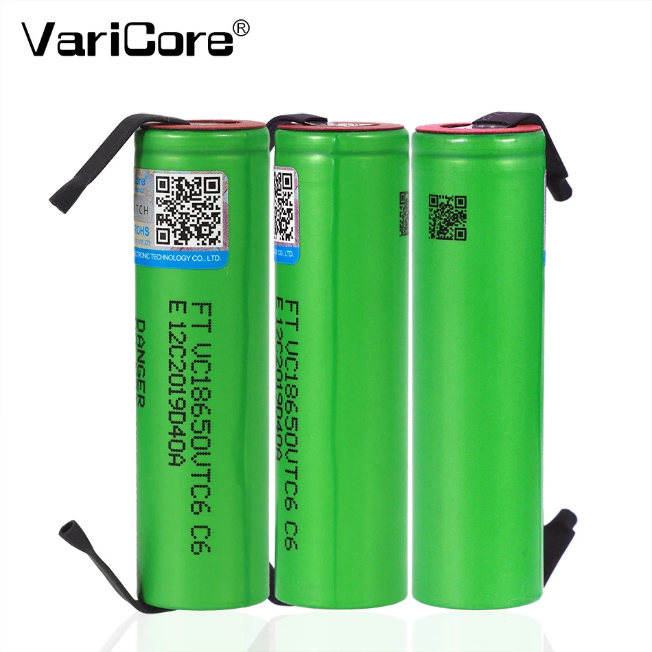 Литий ионный аккумулятор VariCore VTC6 батарея US18650VTC6 3 7 В 3000 мА·ч 18650 непрерывная