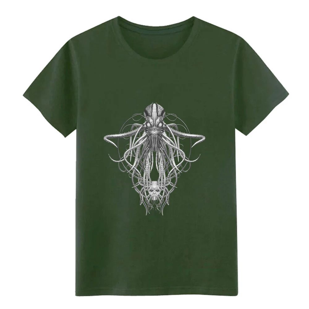 Cthulhu/Kraken in Black &amp amp белая футболка в стиле стимпанк дизайнерская из 100% хлопка