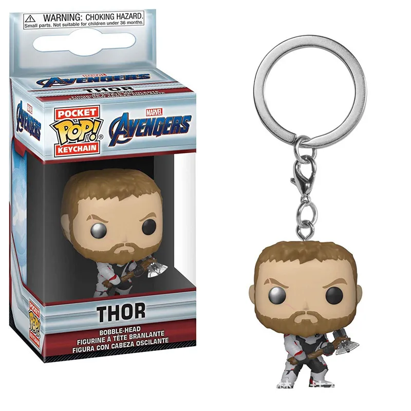 Funko Pop Avengers4 Карманный Брелок для ключей фигурка Капитан Америка Тор танос кольца