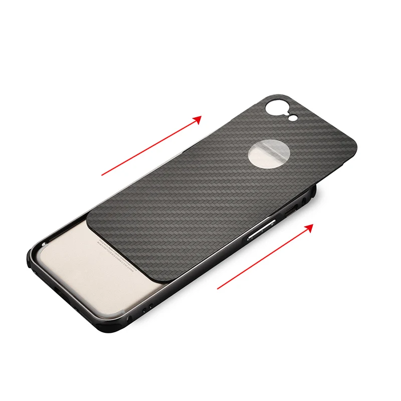 Zeallion для iPhone 7 4.7 &quotРоскошные Покрытие Алюминий металла Рамки + Карбон Волокно