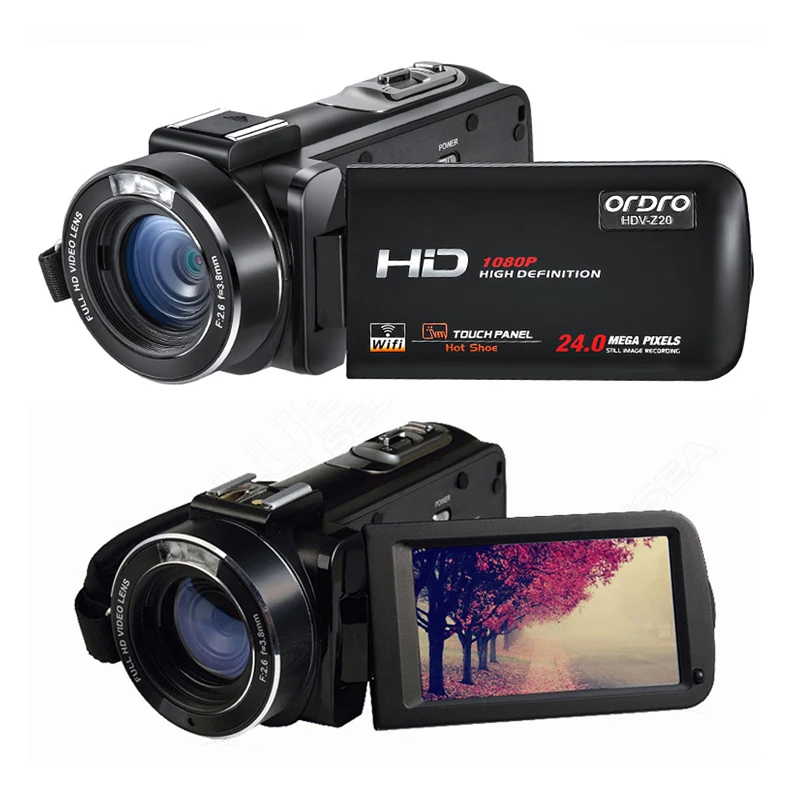 [Оригинальный уполномоченным] Ordro Z20 HDV FHD 1080 P 3 дюймов сенсорный Sceen 24MP 16X зум Камера