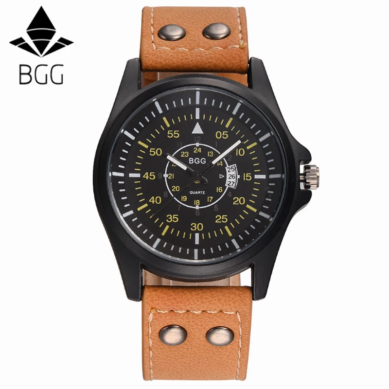 Новинка 2018 военные кварцевые часы мужские спортивные с кожаным ремешком