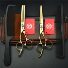 Парикмахерские ножницы 6 дюймов золотистые леврученные, 6 дюймов, декоративный дизайн сливы, парикмахерские ножницы, ножницы для стрижки и филировки