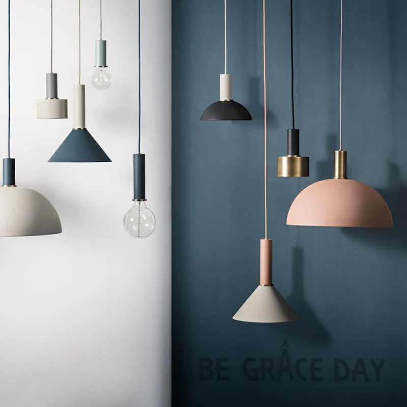 Nordic simple bar hanging lamp colored Pendant Light restaurant bedroom bedside lights modern art and creative lighting | Лампы и