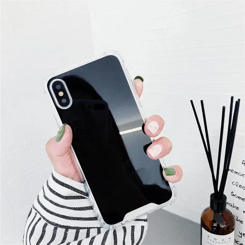 Роскошный макияж зеркальные телефонные чехлы для iphone X подушка безопасности ТПУ