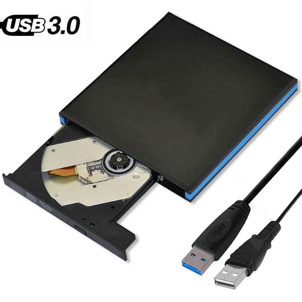 

Компактный внешний тонкий привод с USB 3,0, для ноутбука, ПК, DVD, RW, CD, запись, запись, слот для считывания нагрузки, оптический привод