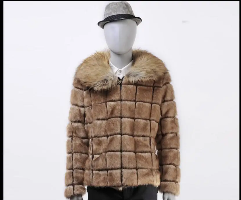 as the picture S/3Xl мужские зимние осенние куртки из искусственного меха, Повседневная Верхняя одежда с меховым воротником, мужские пальто размера плюс, мужская одежда из искусственного меха K539 - Цвет: as the picture