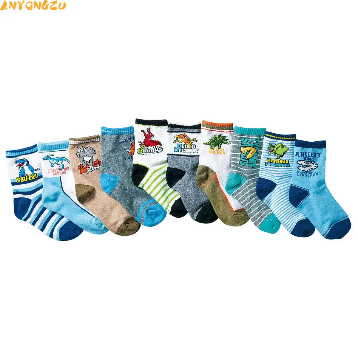 

10pair/lot Anyongzu Boys Spring New Products Hot Selling Cotton Socks Children Cute Cartoon Suitable for 4-6T